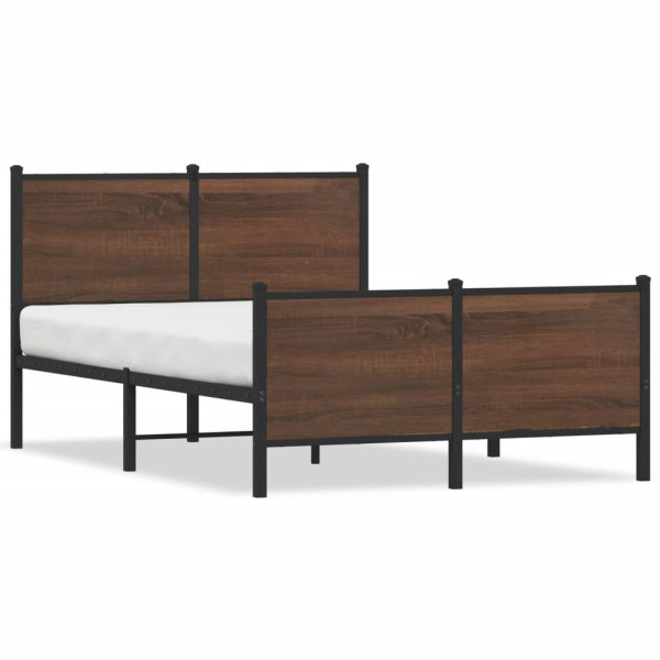 Łóżko Drewniane Rama Łóżka Sofa Brązowe Do Sypialni Pokoju 137x190 cm 679145