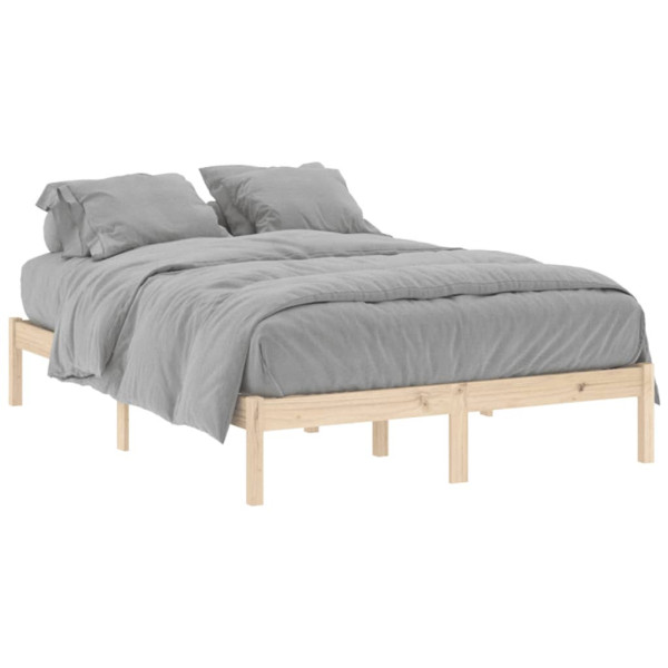 Łóżko Drewniane Rama Łóżka Sofa Brązowe Do Sypialni Pokoju 137x190 cm 479084