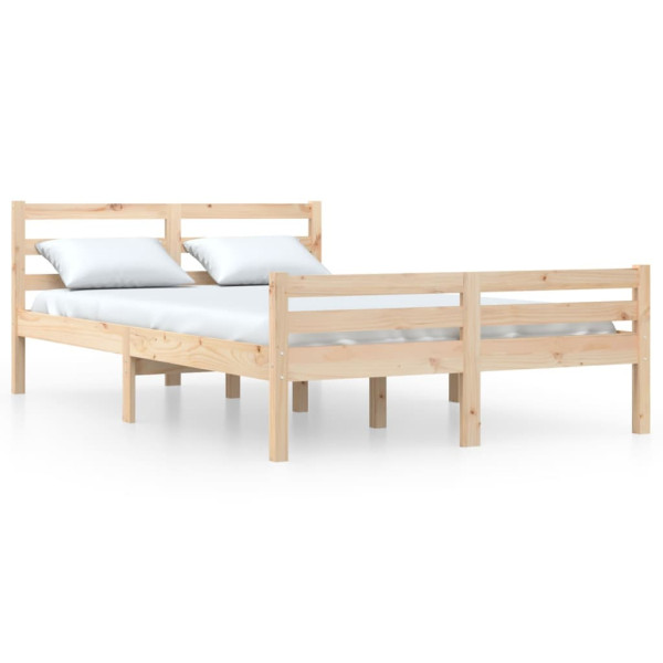 Łóżko Drewniane Rama Łóżka Sofa Brązowe Do Sypialni Pokoju 140 x 190 cm 475141