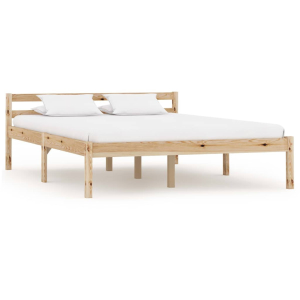 Łóżko Drewniane Rama Łóżka Sofa Brązowe Do Sypialni Pokoju 140 x 200 cm 721807