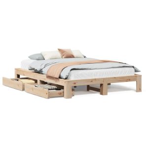 Łóżko Drewniane Rama Łóżka Sofa Brązowe Do Sypialni Pokoju 140×190 cm 478530 Łóżko Drewniane Rama Łóżka Sofa Brązowe Do Sypialni Pokoju 140×190 cm 478530