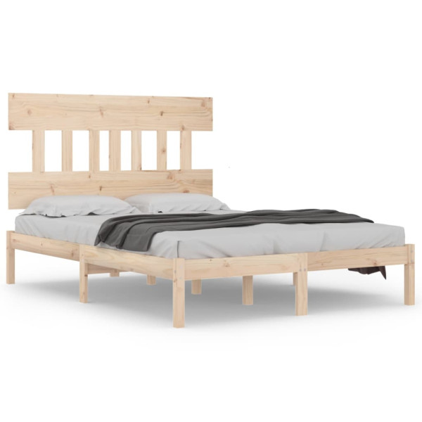 Łóżko Drewniane Rama Łóżka Sofa Brązowe Do Sypialni Pokoju 140x190 cm 479139