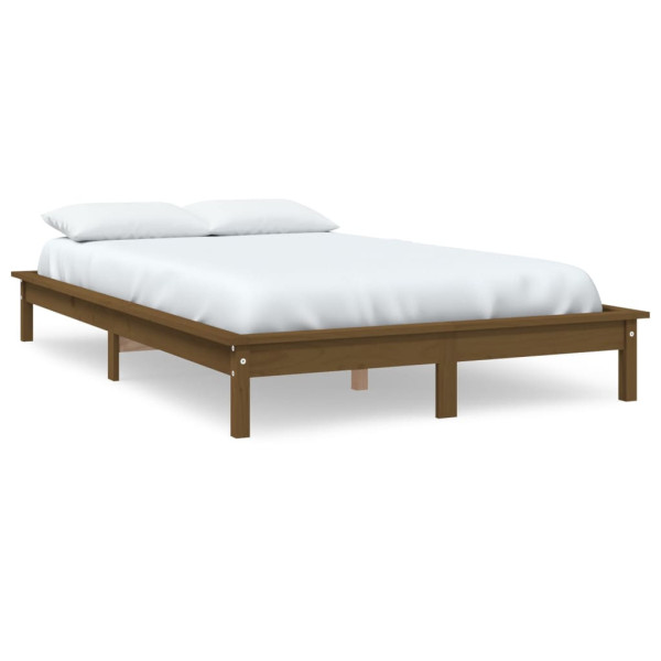 Łóżko Drewniane Rama Łóżka Sofa Brązowe Do Sypialni Pokoju 140x190 cm 479947