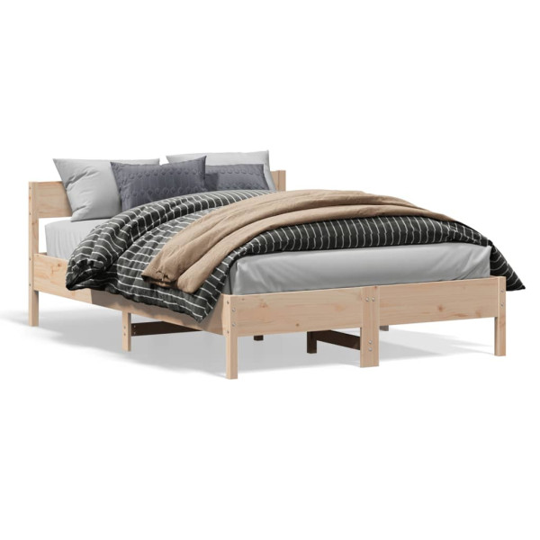 Łóżko Drewniane Rama Łóżka Sofa Brązowe Do Sypialni Pokoju 140x190 cm 475318