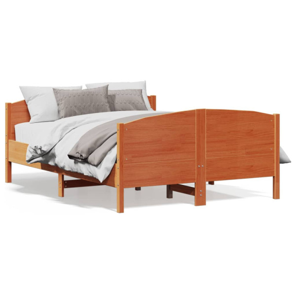 Łóżko Drewniane Rama Łóżka Sofa Brązowe Do Sypialni Pokoju 140x190 cm 721075