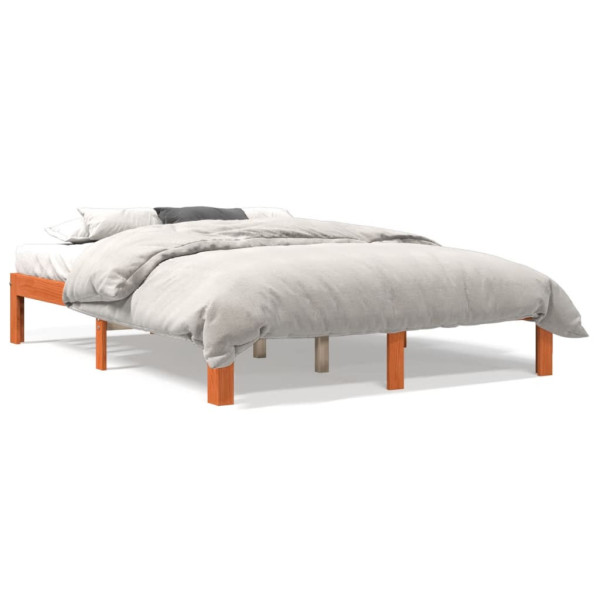 Łóżko Drewniane Rama Łóżka Sofa Brązowe Do Sypialni Pokoju 140x190 cm 721883