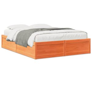 Łóżko Drewniane Rama Łóżka Sofa Brązowe Do Sypialni Pokoju 140×190 cm 723085 Łóżko Drewniane Rama Łóżka Sofa Brązowe Do Sypialni Pokoju 140×190 cm 723085