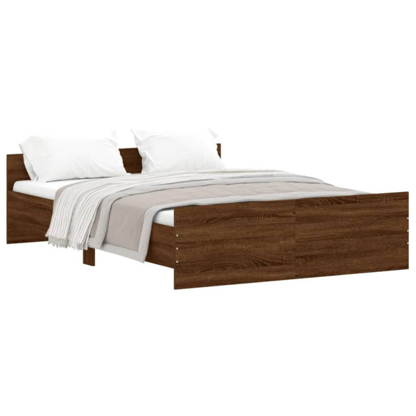 Łóżko Drewniane Rama Łóżka Sofa Brązowe Do Sypialni Pokoju 140x190 cm 724374