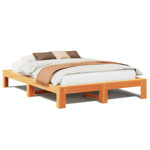 Łóżko Drewniane Rama Łóżka Sofa Brązowe Do Sypialni Pokoju 140x200 cm 475749