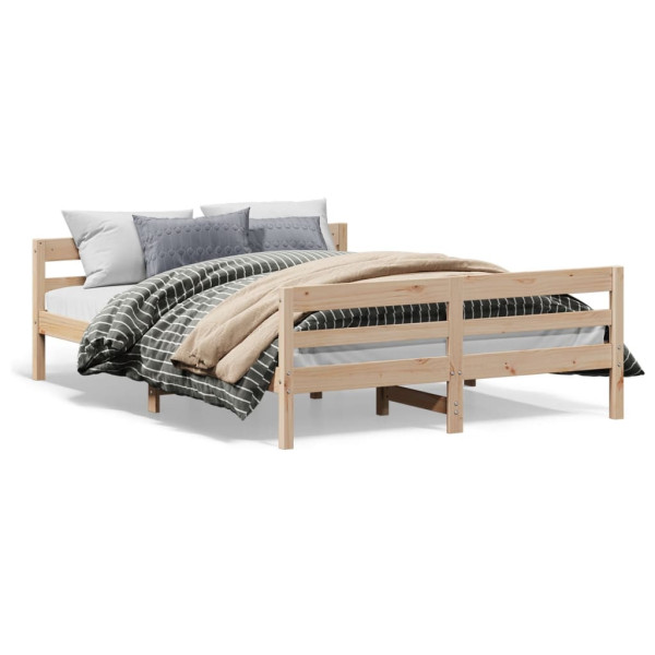 Łóżko Drewniane Rama Łóżka Sofa Brązowe Do Sypialni Pokoju 140x200 cm 478491