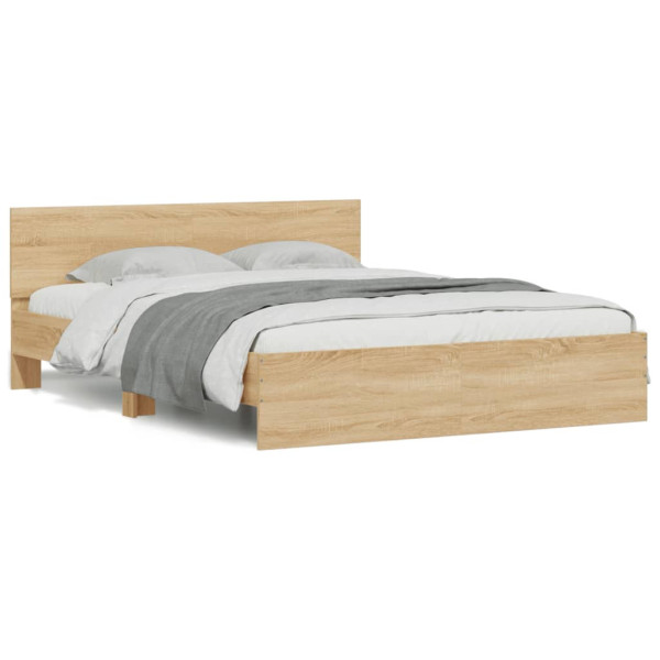 Łóżko Drewniane Rama Łóżka Sofa Brązowe Do Sypialni Pokoju 140x200 cm 721249