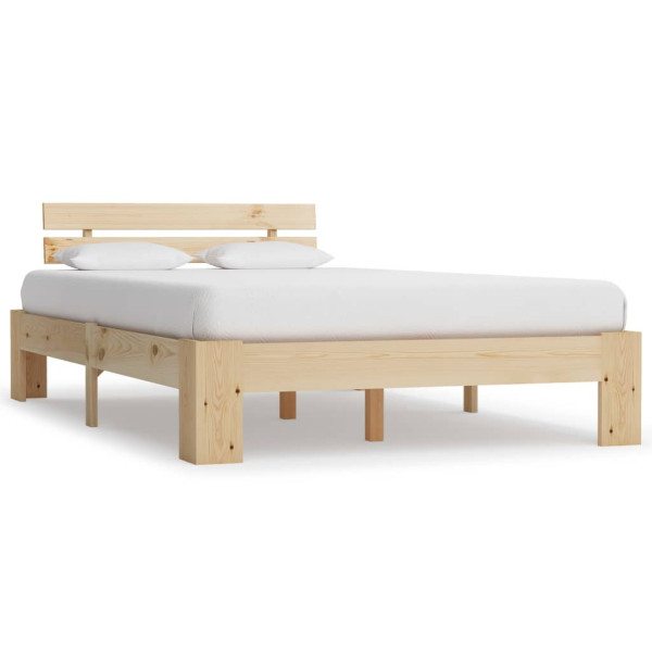 Łóżko Drewniane Rama Łóżka Sofa Brązowe Do Sypialni Pokoju 140x200 cm 728674