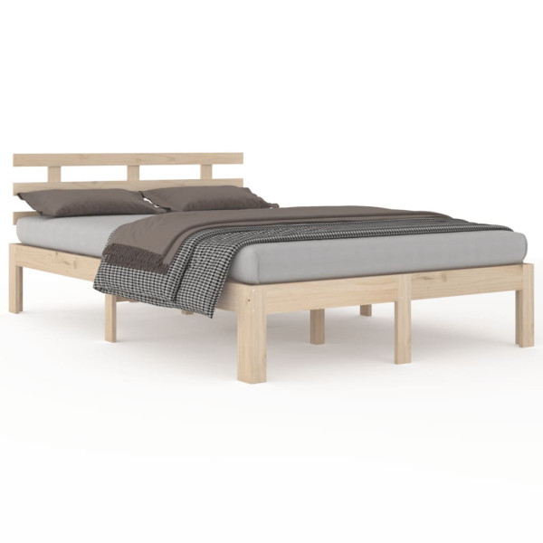 Łóżko Drewniane Rama Łóżka Sofa Brązowe Do Sypialni Pokoju 150x200 cm 475236