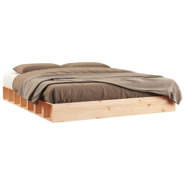 Łóżko Drewniane Rama Łóżka Sofa Brązowe Do Sypialni Pokoju 150x200 cm 478428