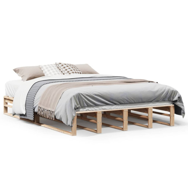 Łóżko Drewniane Rama Łóżka Sofa Brązowe Do Sypialni Pokoju 150x200 cm 479158