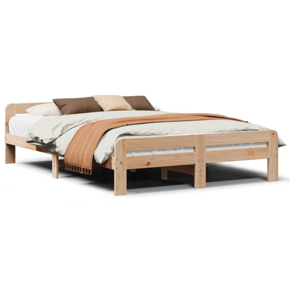 Łóżko Drewniane Rama Łóżka Sofa Brązowe Do Sypialni Pokoju 150x200 cm 479878