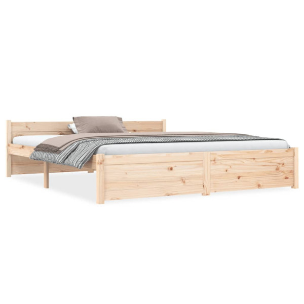 Łóżko Drewniane Rama Łóżka Sofa Brązowe Do Sypialni Pokoju 150x200 cm 479944