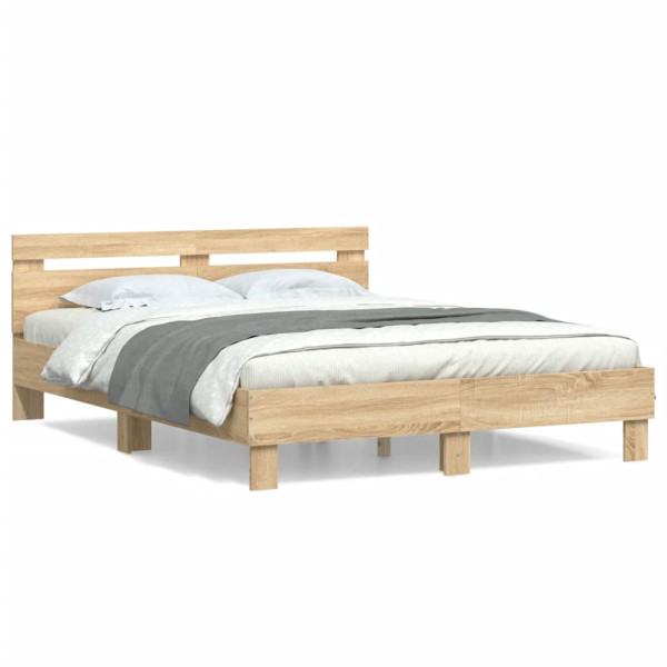 Łóżko Drewniane Rama Łóżka Sofa Brązowe Do Sypialni Pokoju 150x200 cm 706072
