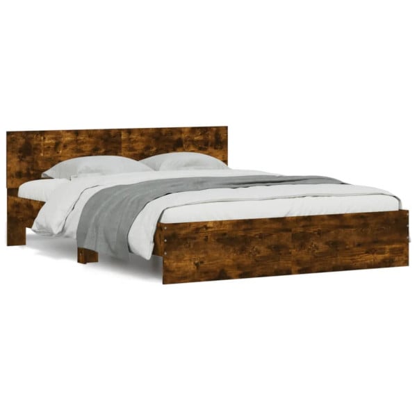 Łóżko Drewniane Rama Łóżka Sofa Brązowe Do Sypialni Pokoju 150x200 cm 720829
