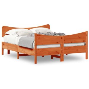 Łóżko Drewniane Rama Łóżka Sofa Brązowe Do Sypialni Pokoju 150×200 cm 720879 Łóżko Drewniane Rama Łóżka Sofa Brązowe Do Sypialni Pokoju 150×200 cm 720879