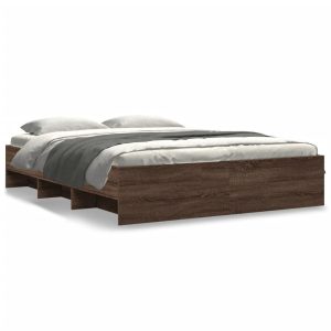 Łóżko Drewniane Rama Łóżka Sofa Brązowe Do Sypialni Pokoju 150×200 cm 720940