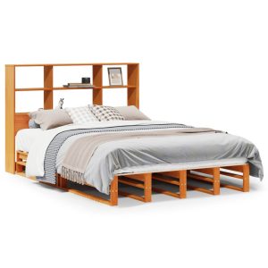 Łóżko Drewniane Rama Łóżka Sofa Brązowe Do Sypialni Pokoju 150×200 cm 721473