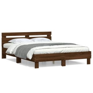 Łóżko Drewniane Rama Łóżka Sofa Brązowe Do Sypialni Pokoju 150×200 cm 721563
