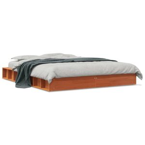 Łóżko Drewniane Rama Łóżka Sofa Brązowe Do Sypialni Pokoju 150×200 cm 721637