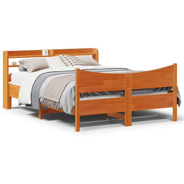 Łóżko Drewniane Rama Łóżka Sofa Brązowe Do Sypialni Pokoju 150x200 cm 721799