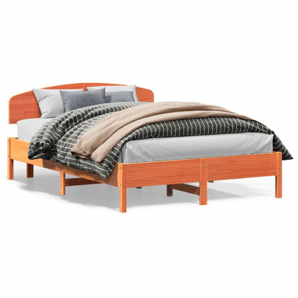 Łóżko Drewniane Rama Łóżka Sofa Brązowe Do Sypialni Pokoju 150x200 cm 721876