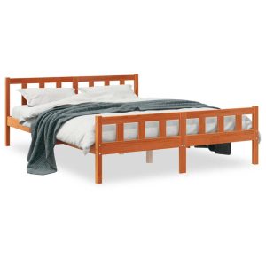 Łóżko Drewniane Rama Łóżka Sofa Brązowe Do Sypialni Pokoju 150×200 cm 722162