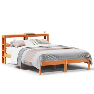 Łóżko Drewniane Rama Łóżka Sofa Brązowe Do Sypialni Pokoju 150×200 cm 724316