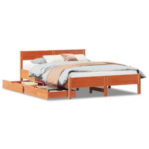 Łóżko Drewniane Rama Łóżka Sofa Brązowe Do Sypialni Pokoju 150×200 cm 724554 Łóżko Drewniane Rama Łóżka Sofa Brązowe Do Sypialni Pokoju 150×200 cm 724554