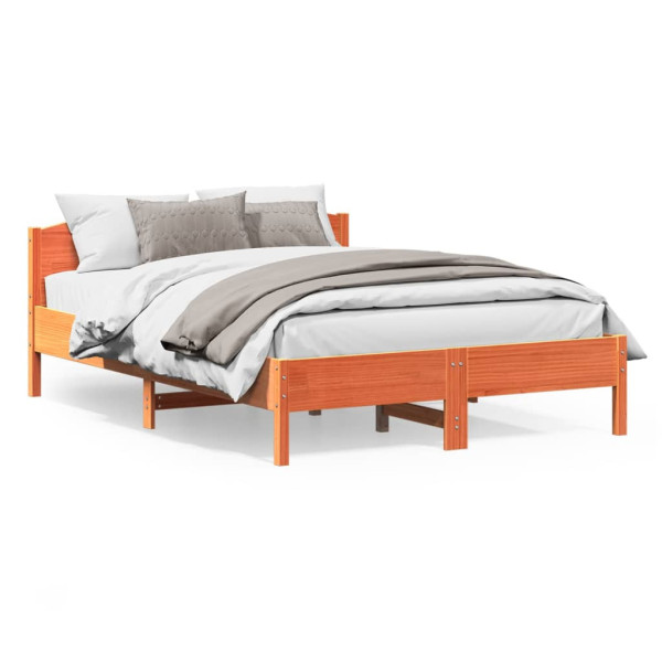 Łóżko Drewniane Rama Łóżka Sofa Brązowe Do Sypialni Pokoju 150x200 cm 724679