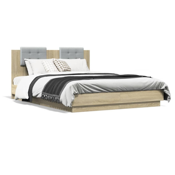 Łóżko Drewniane Rama Łóżka Sofa Brązowe Do Sypialni Pokoju 150x200 cm 724685