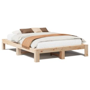 Łóżko Drewniane Rama Łóżka Sofa Brązowe Do Sypialni Pokoju 150×200 cm 475069 Łóżko Drewniane Rama Łóżka Sofa Brązowe Do Sypialni Pokoju 150×200 cm 475069