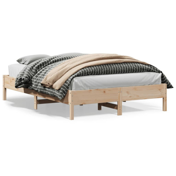 Łóżko Drewniane Rama Łóżka Sofa Brązowe Do Sypialni Pokoju 150x200 cm 475135
