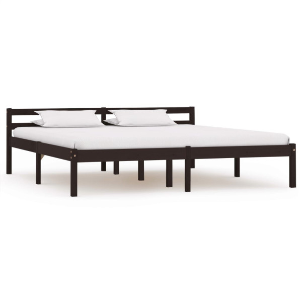 Łóżko Drewniane Rama Łóżka Sofa Brązowe Do Sypialni Pokoju 160 x 200 cm 721825