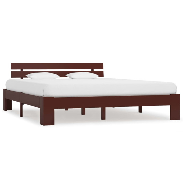 Łóżko Drewniane Rama Łóżka Sofa Brązowe Do Sypialni Pokoju 160 x 200 cm 728570
