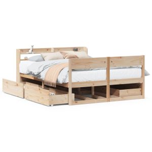 Łóżko Drewniane Rama Łóżka Sofa Brązowe Do Sypialni Pokoju 160×200 cm 478476 Łóżko Drewniane Rama Łóżka Sofa Brązowe Do Sypialni Pokoju 160×200 cm 478476