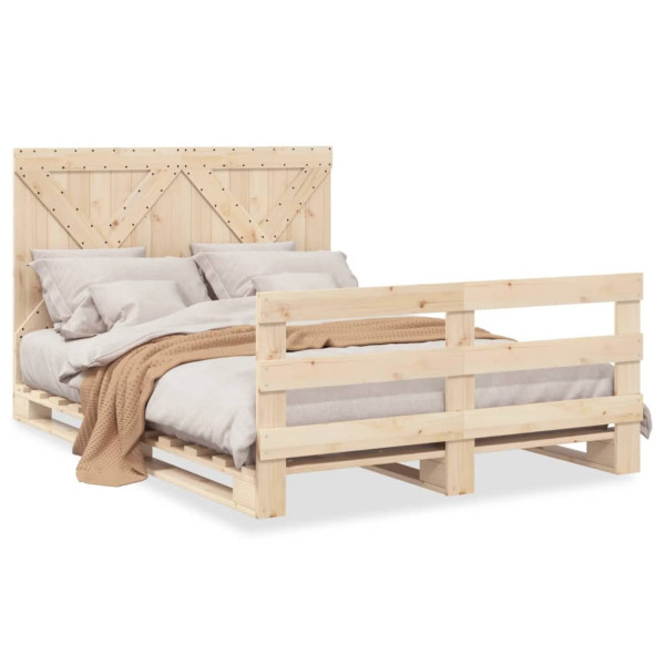 Łóżko Drewniane Rama Łóżka Sofa Brązowe Do Sypialni Pokoju 160x200 cm 479094