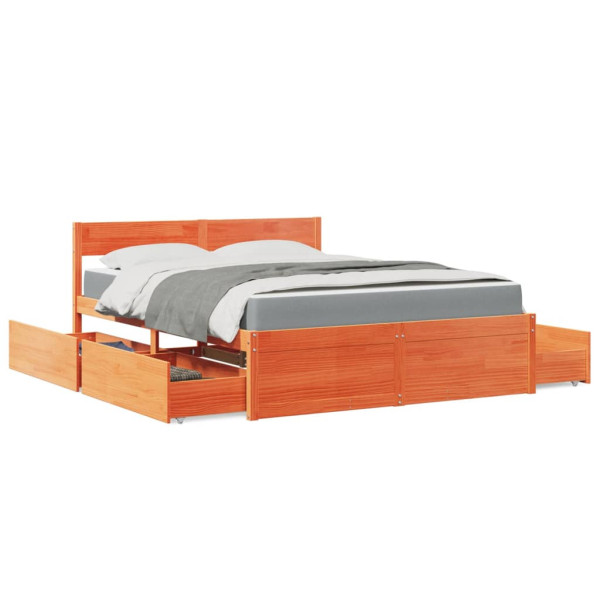 Łóżko Drewniane Rama Łóżka Sofa Brązowe Do Sypialni Pokoju 160x200 cm 722091