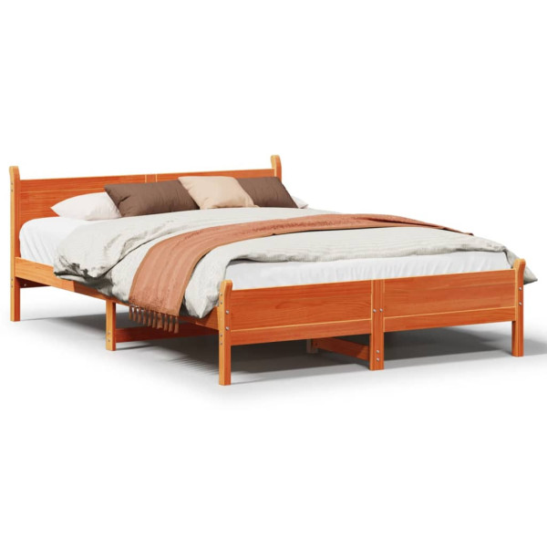 Łóżko Drewniane Rama Łóżka Sofa Brązowe Do Sypialni Pokoju 160x200 cm 724665