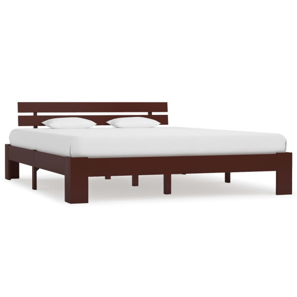 Łóżko Drewniane Rama Łóżka Sofa Brązowe Do Sypialni Pokoju 180 x 200 cm 728718