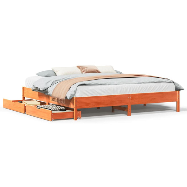 Łóżko Drewniane Rama Łóżka Sofa Brązowe Do Sypialni Pokoju 180x200 cm 720861