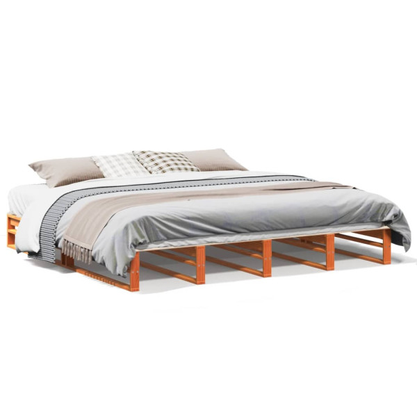 Łóżko Drewniane Rama Łóżka Sofa Brązowe Do Sypialni Pokoju 180x200 cm 720920