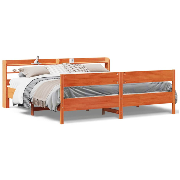 Łóżko Drewniane Rama Łóżka Sofa Brązowe Do Sypialni Pokoju 180x200 cm 720923