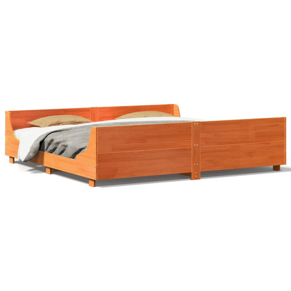 Łóżko Drewniane Rama Łóżka Sofa Brązowe Do Sypialni Pokoju 180x200 cm 721039