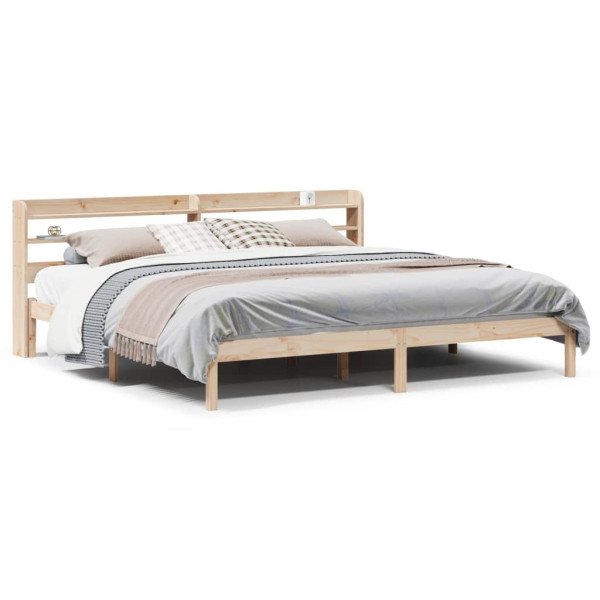 Łóżko Drewniane Rama Łóżka Sofa Brązowe Do Sypialni Pokoju 180x200 cm 478145