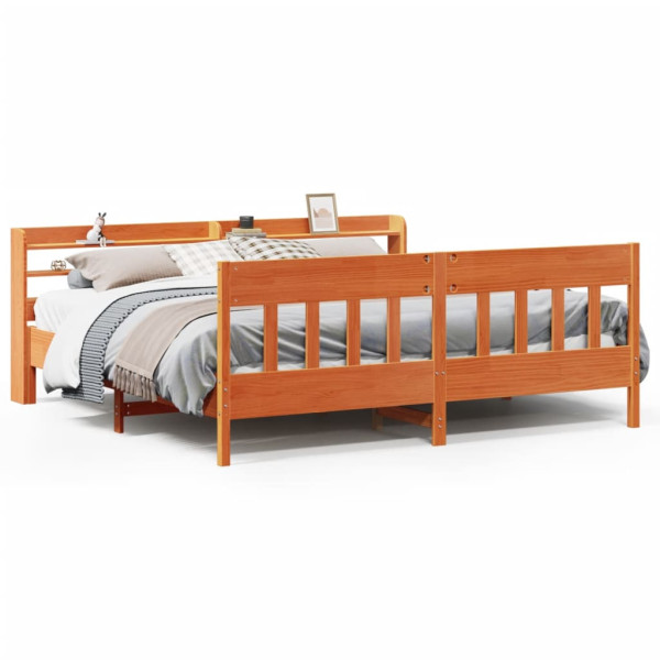 Łóżko Drewniane Rama Łóżka Sofa Brązowe Do Sypialni Pokoju 180x200 cm 724364